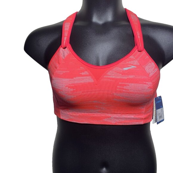 Brooks 38C Rebound Racerback Sports Bra Pink Ikat Jacquard Adjustable - Picture 4 of 10